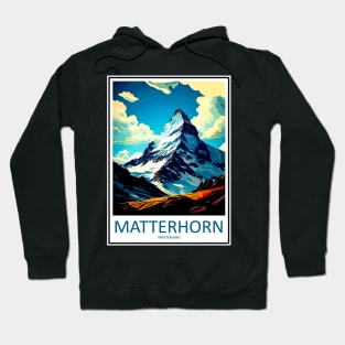 Matterhorn Mountain Switzerland Travel and Tourism Advertising Print Hoodie